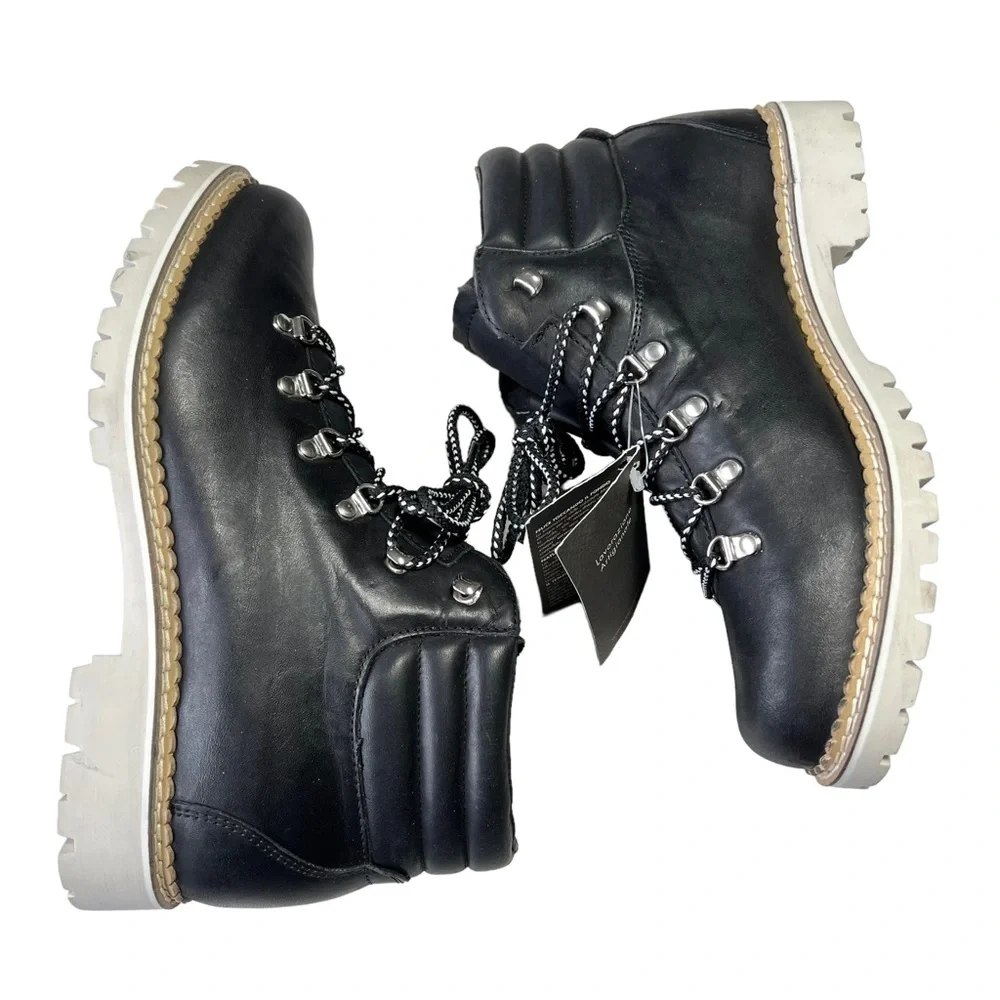Montelliana Boots Womens Size 10 1965 Margherita Black Leather Ankle Hiking Boot - Picture 6 of 12